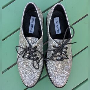 Steve Madden Silver Glitter Women's Shoes